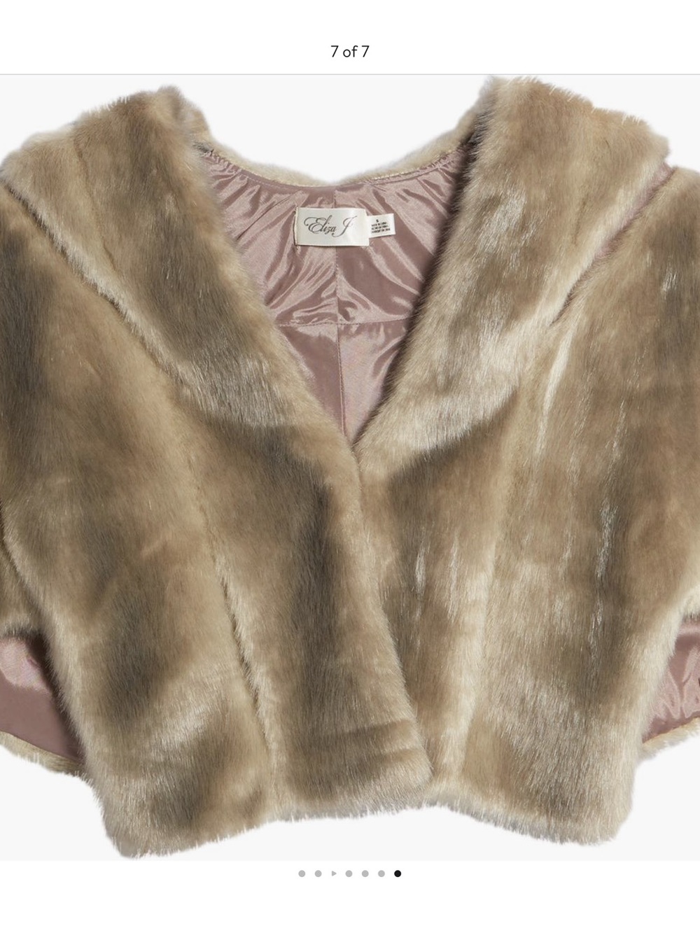 Eliza J Brown Faux Fur Cape - Picture 3 of 6